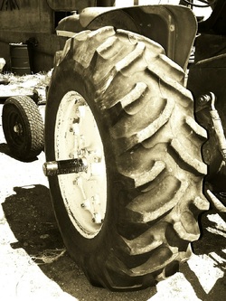 Tractor wheel.